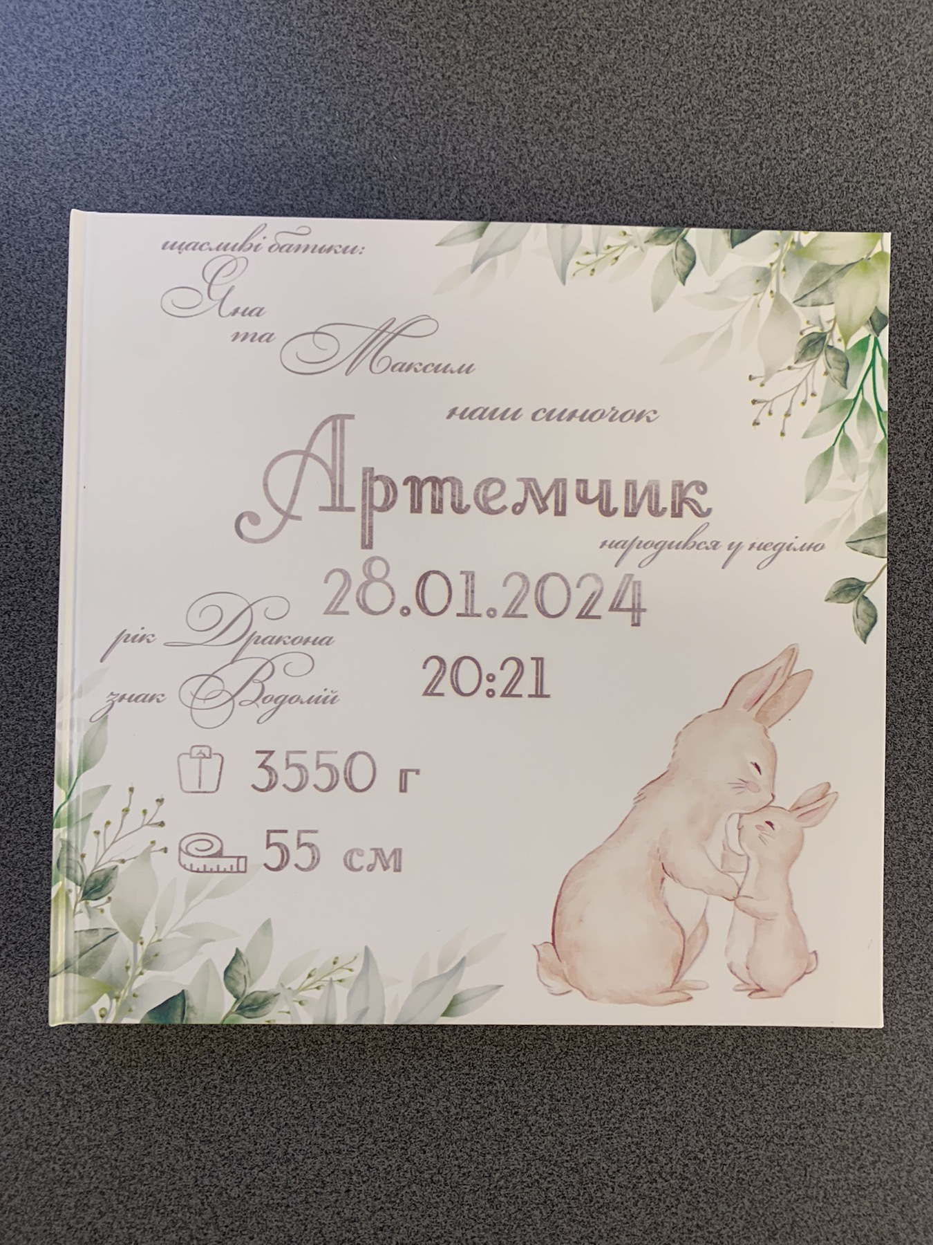 Іменний альбом-анкета для новонародженного "Перший альбом", дизайн 081296